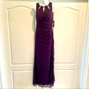 🆕 NWT gorgeous plum gown with embellished neckline